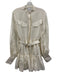 Acler Size 2 Cream White Linen Blend Long Sleeve Button Front Gathered Dress Cream White / 2
