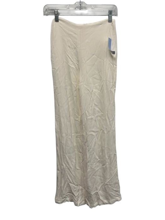 Reformation Size 0 Cream White Viscose Blend High Rise Flare Back Zip Pants Cream White / 0