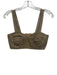 PatBo Size 6 Beige & Silver Polyester Blend Sleeveless Woven Bra Detail Top Beige & Silver / 6