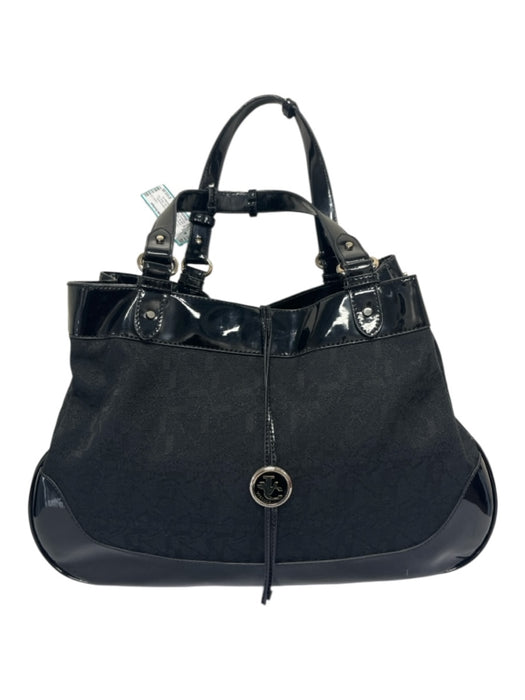 Versace VJC Black Textile Patent Accents Material block Top Handle Bag Black / Medium