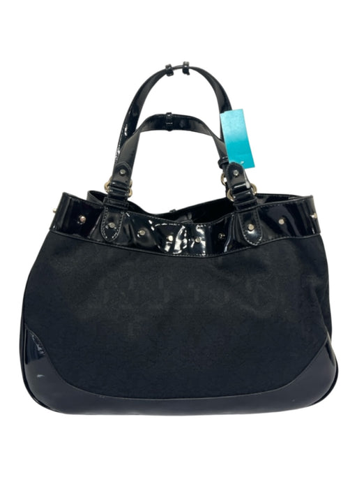 Versace VJC Black Textile Patent Accents Material block Top Handle Bag Black / Medium