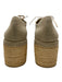 Stuart Weitzman Shoe Size 9.5 Beige Canvas Lace Up Gold Thread Straw Shoes Beige / 9.5