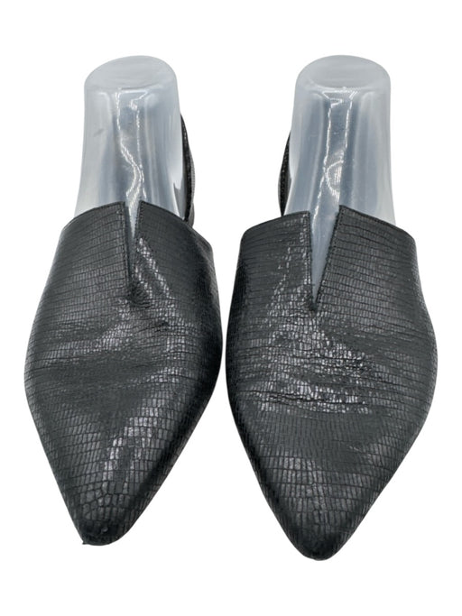 Vince Shoe Size 9 Black Leather Snakeskin Pointed Toe Flats Black / 9