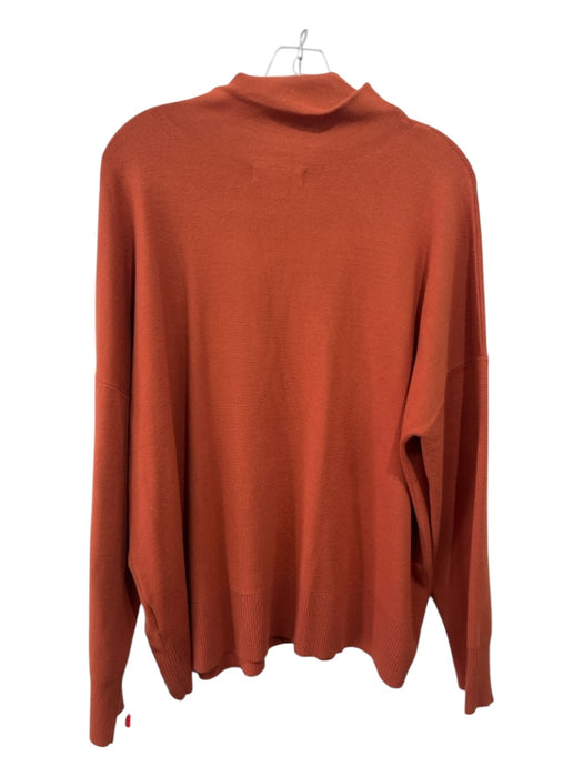 Banana Republic Size XL Burnt Orange Rayon & Viscose Mock Neck Boxy Sweater Burnt Orange / XL