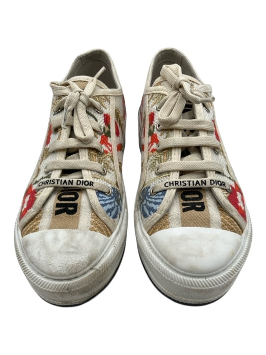 Christian Dior Shoe Size 41 White & Multi Mixed Fabric Round Toe Sneakers White & Multi / 41