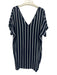 Madewell Size M Navy Blue & White Viscose Stripe Dolman Sleeve Shift Dress Navy Blue & White / M
