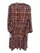 Gal Meets Glam Size 8 Pink, Purple, Orange Polyester Plaid Neck Tie Dress Pink, Purple, Orange / 8