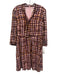 Gal Meets Glam Size 8 Pink, Purple, Orange Polyester Plaid Neck Tie Dress Pink, Purple, Orange / 8