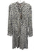 Tailored by Rebecca Taylor Size 10 Cream & Navy Blue Silk Blend Floral Dress Cream & Navy Blue / 10