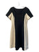 Donna Karan Size 6 Black & Cream Polyester Blend Scoop Neck Back Zip Dress Black & Cream / 6