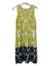 Etcetera Size Medium White, Lime, Black Viscose Blend Sleeveless V Neck Dress White, Lime, Black / Medium