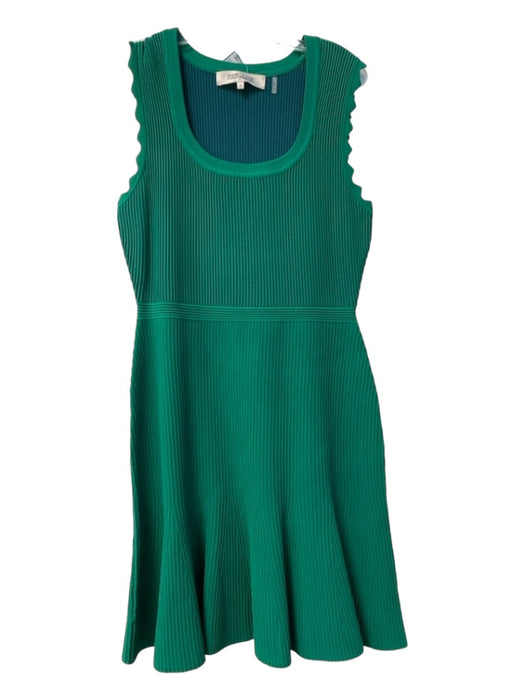 Diane Von Furstenberg Size Medium Kelly Green Viscose & Polyester Ribbed Dress Kelly Green / Medium