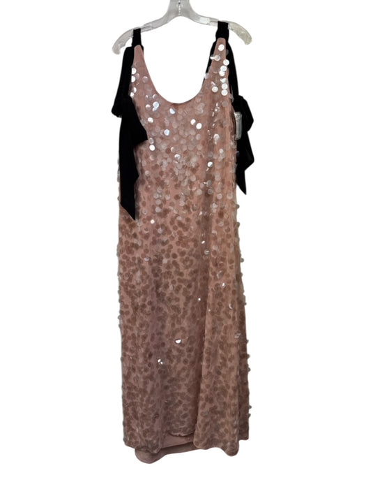 Eloquii Size 16 Blush Pink & Black Polyester Sleeveless Paillettes Midi Dress Blush Pink & Black / 16