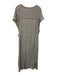 A Piece Apart Size 2X Cream & Navy Organic Cotton Cap Sleeve Boatneck Maxi Dress Cream & Navy / 2X