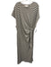 A Piece Apart Size 2X Cream & Navy Organic Cotton Cap Sleeve Boatneck Maxi Dress Cream & Navy / 2X