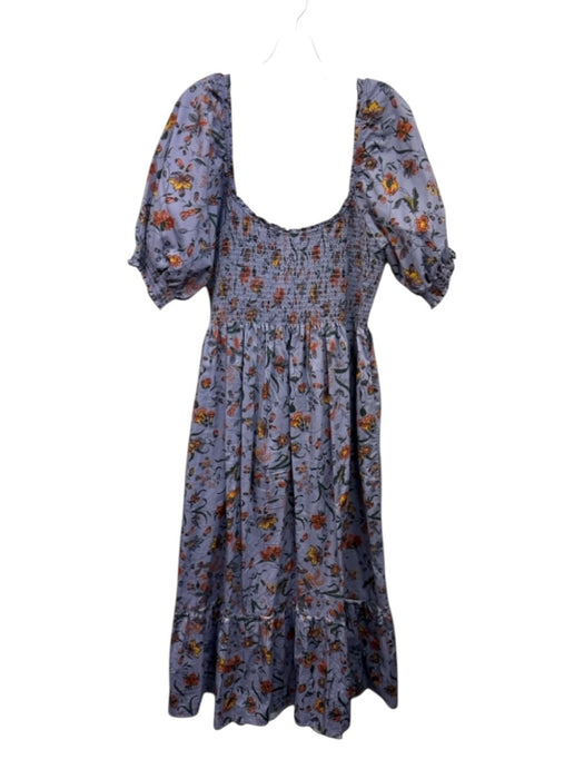 Hill House Size XL Purple, Orange & Green Cotton Short Balloon Sleeve Dress Purple, Orange & Green / XL
