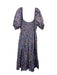 Hill House Size XL Purple, Orange & Green Cotton Short Balloon Sleeve Dress Purple, Orange & Green / XL