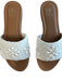 Haute Hippie Shoe Size 7 White Faux Pearl Leather Open Toe & Heel Flat Shoes White / 7
