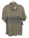 Marine Layer Size L Cream, Green, Purple Cotton Short Sleeve Stripe Buttons Top Cream, Green, Purple / L