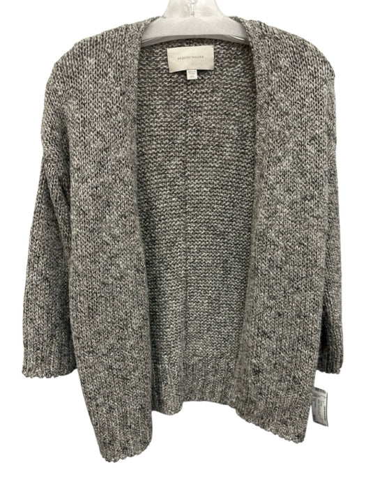 Brochu Walker Size XS Grey Linen Blend Knit Open Front Metallic Thread Cardigan Grey / XS