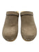 No.6 Shoe Size 37 Taupe Leather Clog Block Heel Round Toe Shoes Taupe / 37