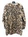 Adrienne Landau Size S Beige, Black, White Rabbit Fur Snaps Animal Print Jacket Beige, Black, White / S