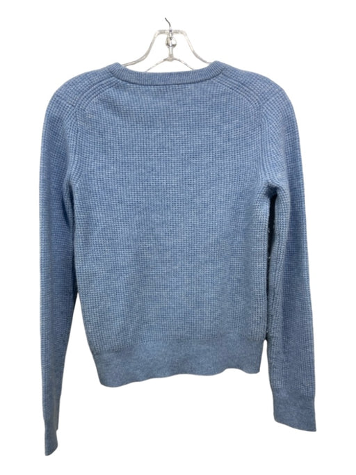 White + Warren Size XS Light Blue Cahsmere Waffle Knit Crew Neck Sweater Light Blue / XS