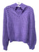 Dh New York Size XS Purple Open Knit Collar Back button Long Puff Sleeve Sweater Purple / XS