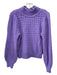 Dh New York Size XS Purple Open Knit Collar Back button Long Puff Sleeve Sweater Purple / XS