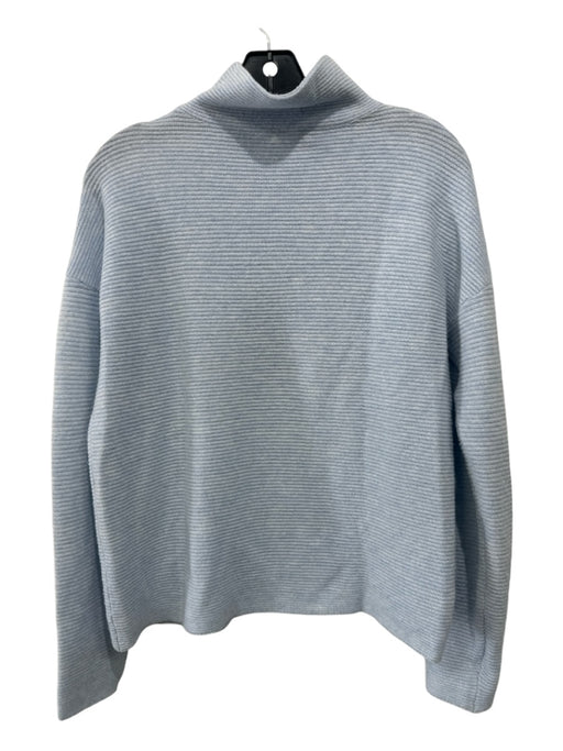 Kinross Size M Light Blue Cashmere Rib Knit High Neck Sweater Light Blue / M