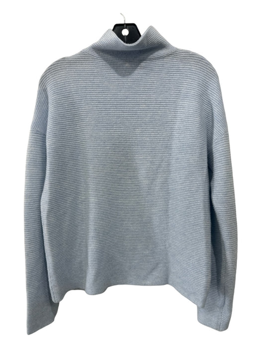 Kinross Size M Light Blue Cashmere Rib Knit High Neck Sweater Light Blue / M