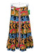 Oliphant Size XXS Green & Multi Print Cotton Button Abstract Maxi Skirt Green & Multi Print / XXS