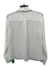 Alice + Olivia Size XS White Silk Button Pearl Detail Collar Frayed Top White / XS