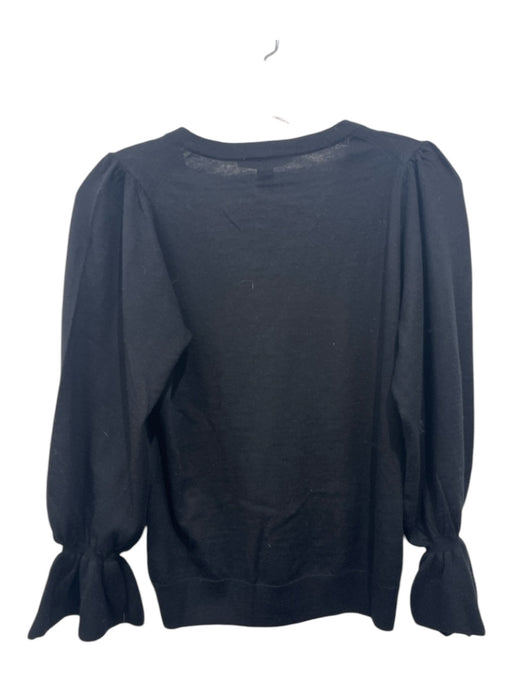 Autumn Cashmere Size XS Black Cashmere Trumpet Sleeve V Neck Long Sleeve Top Black / XS