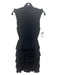 Alice + Olivia Size XS Black Viscose Blend Back Zip Ruffle Trim Mini Dress Black / XS