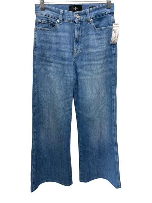 7 For All Mankind Size 24 Light Wash Cotton Denim High Rise Whiskering Jeans Light Wash / 24