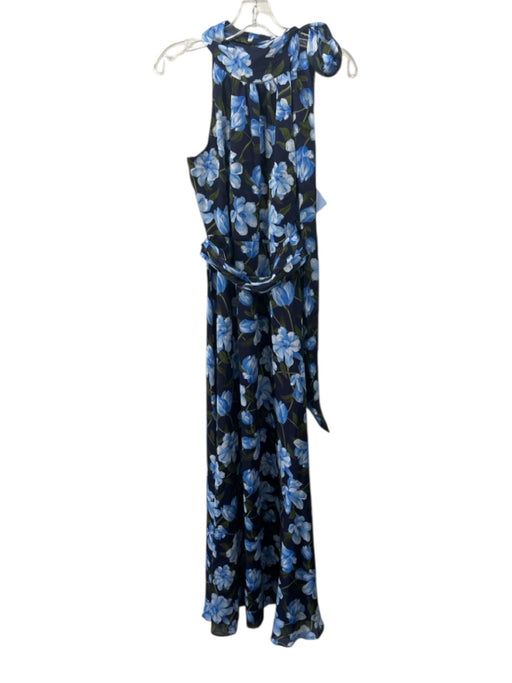 Sachin & Babi Size 0 Navy, Light Blue & Green Polyester Sleeveless Floral Dress Navy, Light Blue & Green / 0
