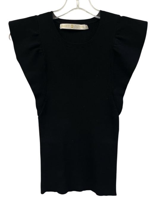Marie Oliver Size XS Black Viscose Blend Ribbed Sleeveless Top Black / XS