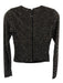 Alice + Olivia Size XS Black & Silver Nylon Blend Rhinestone Long Sleeve Top Black & Silver / XS