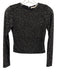 Alice + Olivia Size XS Black & Silver Nylon Blend Rhinestone Long Sleeve Top Black & Silver / XS