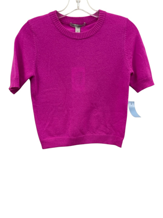 Autumn Cashmere Size XS Hot pink Cashmere Crewneck Short Sleeve Top Hot pink / XS