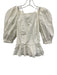Ulla Johnson Size 00 White Cotton Lace Up Back Peplum Puff Sleeve Top White / 00