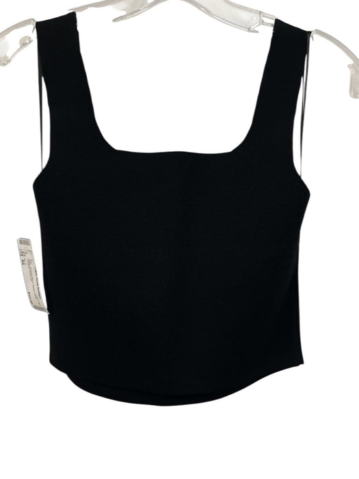 A.L.C. Size XS Black Viscose Blend Square Neck Cropped Top Black / XS