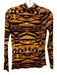 Ulla Johnson Size P Brown & Multi Rayon Blend Printed Long Sleeve Top Brown & Multi / P
