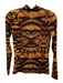 Ulla Johnson Size P Brown & Multi Rayon Blend Printed Long Sleeve Top Brown & Multi / P