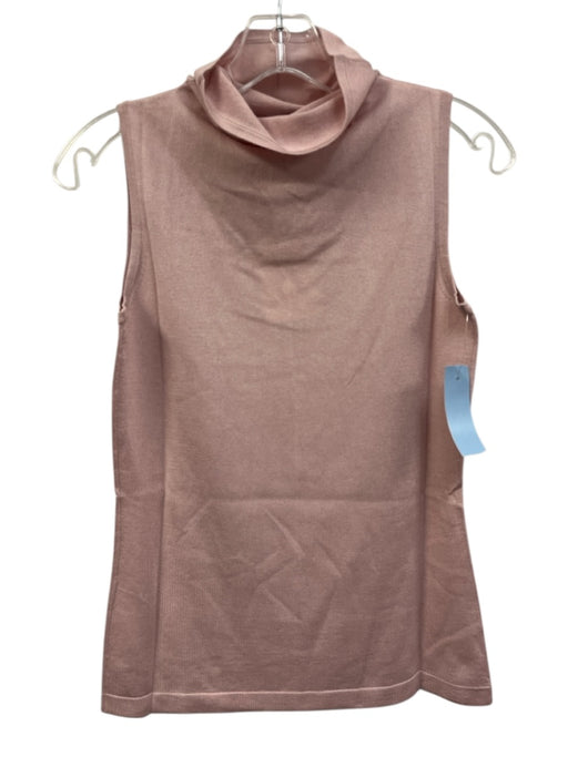 Kinross Size XS Pink Silk & Cashmere Turtleneck Sleeveless Solid Top Pink / XS