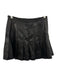 Alice + Olivia Size 2 Black PU Leather Pleated Zip & Hook Closure Mini Skirt Black / 2