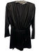Alice + Olivia Size 2 Black Triacetate Blend V Neck Zip Back Long Sleeve Romper Black / 2