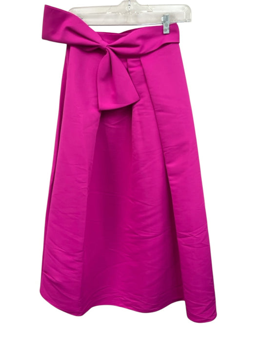Sachin & Babi Size 0 Hot pink Polyester Zip Close Bow Detail Maxi Pleat Skirt Hot pink / 0