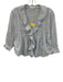 Kerri Rosenthal Size XS Blue & White Cotton Striped Ruffles Button Front Top Blue & White / XS